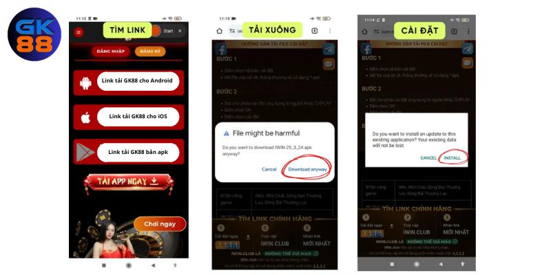 Hướng dẫn chi tiết cách tải ứng dụng GK88 cho 2 hệ điều hành